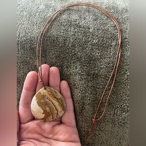 Long Picture Jasper Necklace